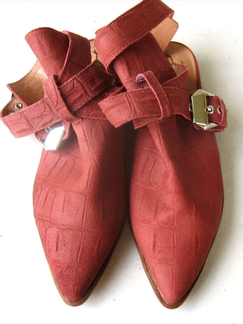 Jeffrey Campbell "Flat Road" Red Leather Booties - Picture 6 of 8